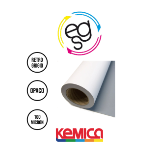 PVC Monomerico Bianco Opaco Retro Grigio - 100my 1,55 x 50mt